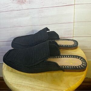Bulibasha Black Munatas Natural Material Slip On Mules Size 45
